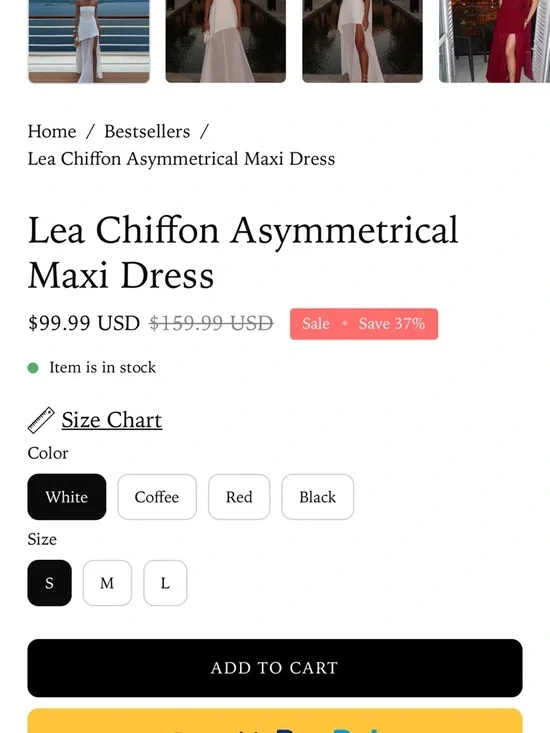 NEVER WORN - Elegant White Strapless Chiffon Asymmetrical Maxi Dress - Picture 6 of 6